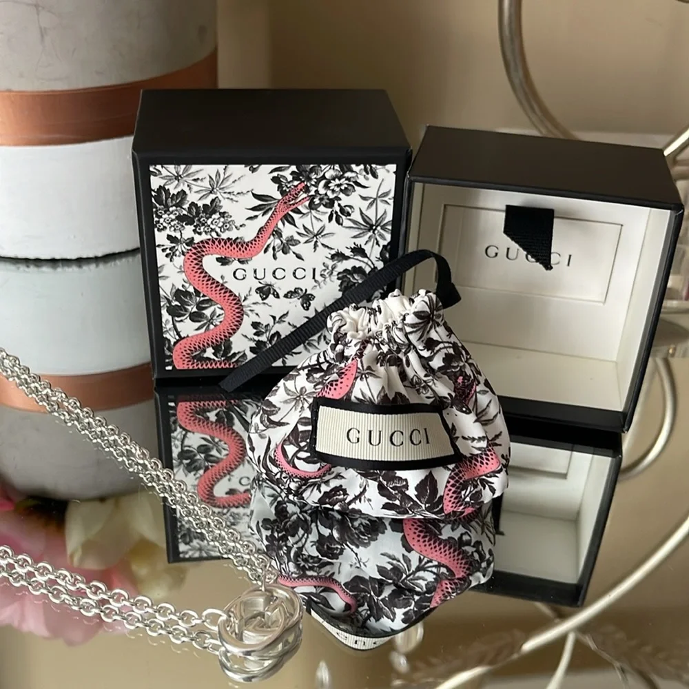 New Authentic GUCCI 952 sterling Silver 18”Necklace - Picture 4 of 7